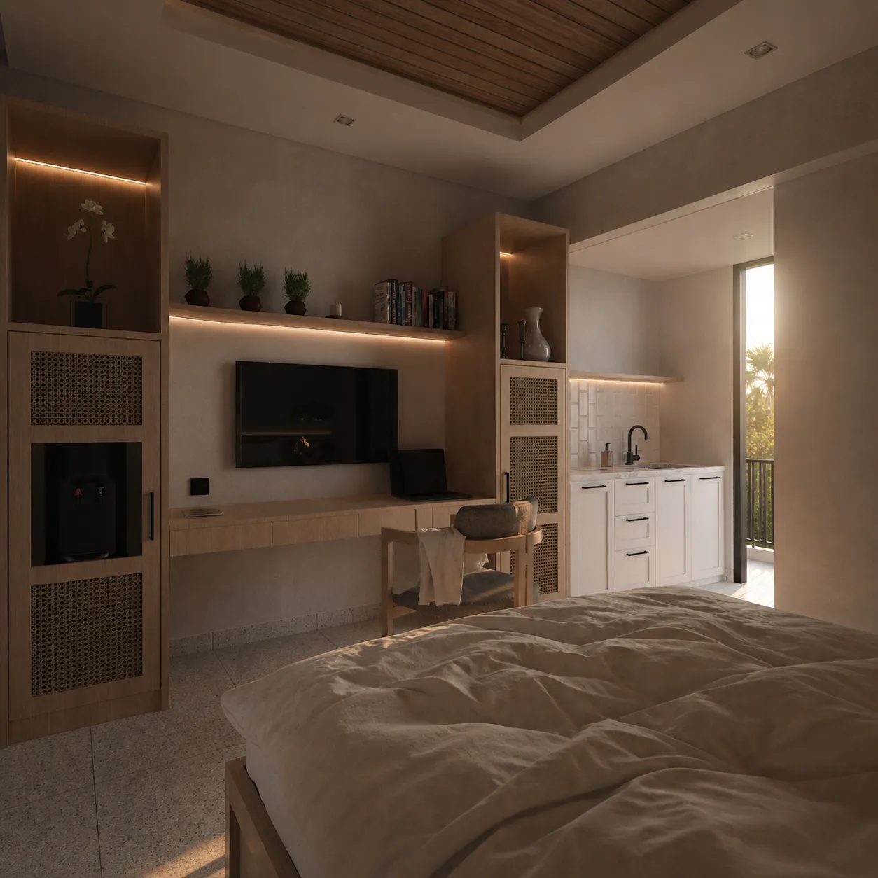 Morning light moving through a HAVN studio